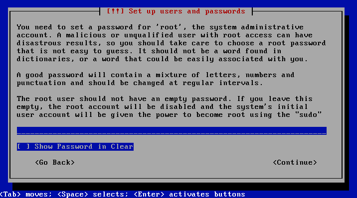 rootユーザーのパスワードの設定